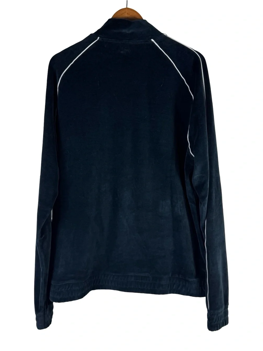 REISS x CHÉ Velour Zip Through William Retro Track Jacket With Piping Blue XXL